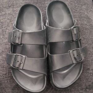 Birkenstock Size 38 Black Double Strap Sandals